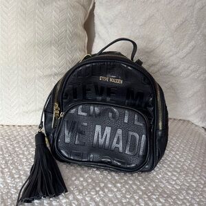 Steve Madden Mini Black Backpack with Tassel